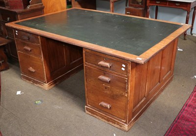 Lot 1307 - A 1920's mahogany leather inset partners desk,...