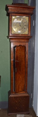 Lot 1320 - An oak thirty hour longcase clock, 12'' square...