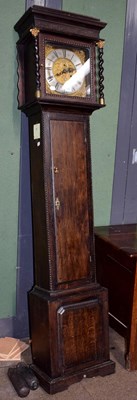 Lot 1322 - An oak eight day longcase clock, dial...