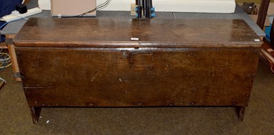 Lot 1323 - An early 17th century six plank chest with...