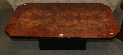 Lot 1335 - A burr yew and elm lacquered coffee table by...