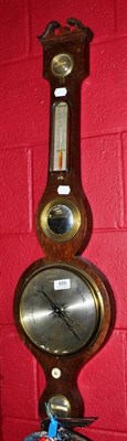 Lot 856 - Oak banjo wall barometer