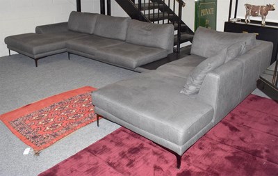 Lot 1347 - A contemporary Roche Bobois grey corner sofa...