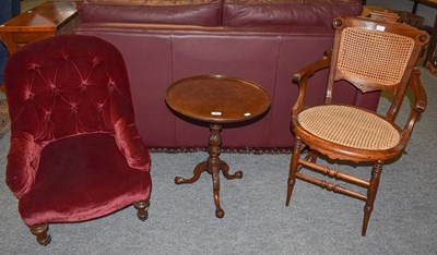 Lot 1371 - A 20th century occasional chair with cane seat...