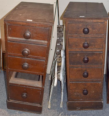 Lot 1389 - A pair of Victorian stained pine pedestal...
