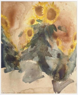 Lot 804 - Norman Adams RA (b.1927) Sunflowers, Northern Spain Signed with monogram, dated (19)84, pencil...