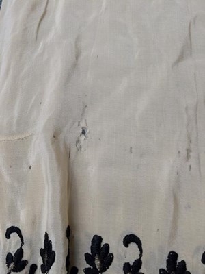 Lot 1044 - Circa 1920's cream silk drop waist dress with...