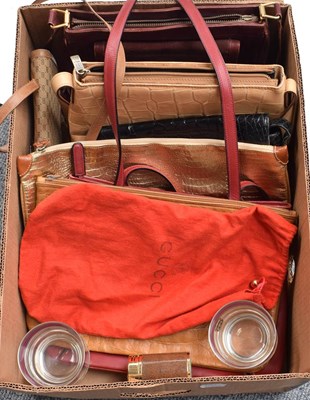 Lot 1076 - Assorted modern leather handbags comprising,...