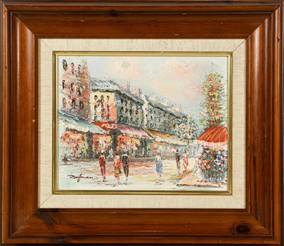 Lot 1088 - R Davey (Contemporary) Town view, signed, oil...
