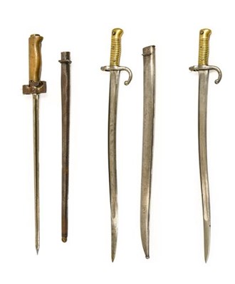 Lot 138 - Two French Model 1866 Chassepot Yataghan Sword...