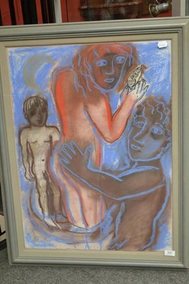 Lot 806 - Eileen Cooper (b.1953)  "Family " Conte and pastel on paper, 76.5cm by 56cm   Provenance:...