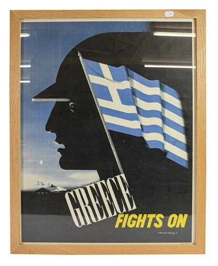 Lot 22 - A Second World War ''Greece Fights On'' Poster,...