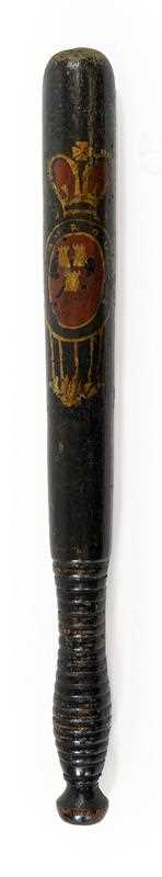 Lot 56 - A Victorian Ebonised Wood Police Truncheon,...