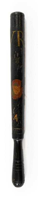 Lot 57 - A Victorian Ebonised Wood Police Truncheon,...