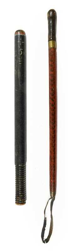 Lot 63 - A George IV Police Wood Truncheon, painted...