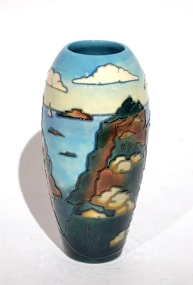 Lot 14 - A Walter Moorcroft Rock of Ages Pattern Vase, of a rocky seascape of Trearddur Bay on Anglesey,...