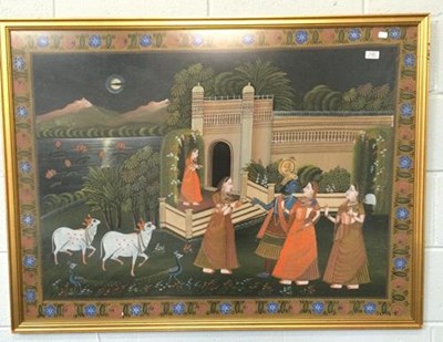 Lot 1181 - A large Indian gouache picture, probably 20th...