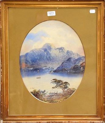 Lot 1211 - Edwin Earp (1851-1945) Lake scene, signed,...