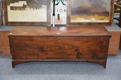 Lot 1236 - An 18th century oak six plank chest, 125cm by...