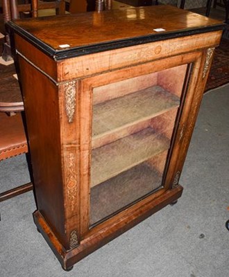 Lot 1273 - A Victorian walnut pier cabinet with marquetry...