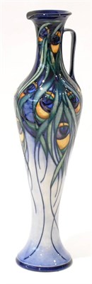 Lot 30 - A Modern Moorcroft Fanfare Pattern Jug, designed by Rachel Bishop, on a blue ground, impressed...