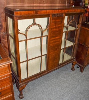 Lot 1290 - A George V mahogany display cabinet, astragal...