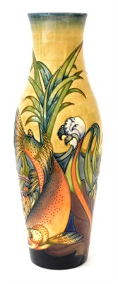 Lot 34 - A Modern Moorcroft Trout Pattern 120/16 Vase, designed by Philip Gibson, impressed factory...