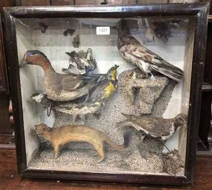 Lot 1321 - Taxidermy: a Victorian diorama of various...