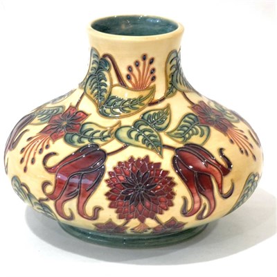 Lot 43 - A Modern Moorcroft Tahiti Pattern Vase, designed by Nicola Stanley, impressed factory marks,...