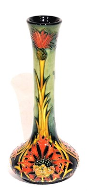 Lot 45 - A Modern Moorcroft Crimson Cornflower Pattern Vase, designed by Nicola Stanley, impressed...