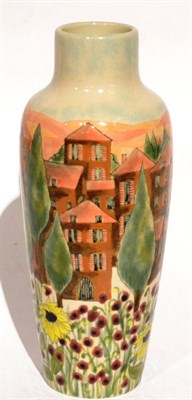 Lot 48 - A Modern Moorcroft Cobridge Tuscany Pattern 271/10 Vase, designed by Nicola Slaney, on a cream...