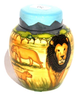 Lot 50 - A Modern Moorcroft Pride of Lions Pattern 769/6 Ginger Jar and Cover, designed by Sian Leeper,...