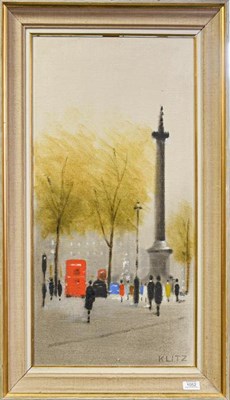 Lot 1052 - Anthony Klitz (1917-2000) Figures on a London...