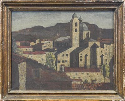 Lot 1075 - George D. Aked (1907-1989) ''Hill Town no.1''...