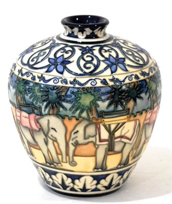 Lot 62 - A Modern Moorcroft Kerala Pattern 8/6 Vase, designed by Beverley Wilkes, impressed and painted...