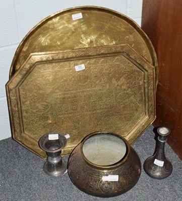 Lot 111 - Two 19th century Indo-Persian brass serving...