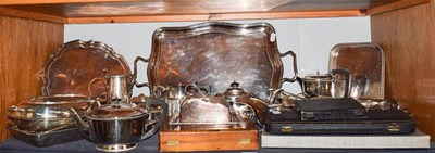 Lot 120 - A quantity of silver plate including entree...