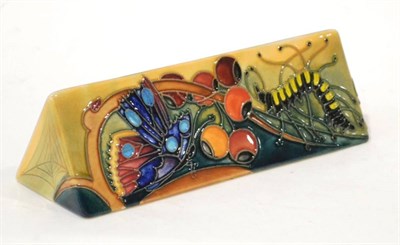 Lot 65 - A Modern Moorcroft Hartgring Pattern Name Plaque, designed by Kerri Goodwin, impressed and...