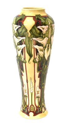 Lot 68 - A Modern Moorcroft Remember Pattern Vase, designed by Sarah B Bailey, on a cream ground,...