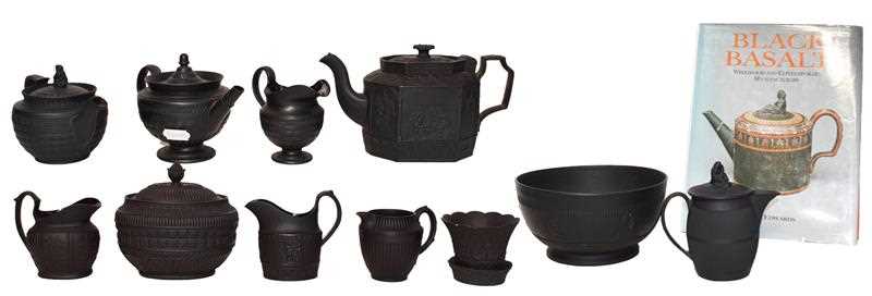 Lot 15 - A collection of 19th century Black Basalt ware...