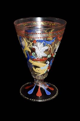 Lot 164 - A Renaissance style Venetian glass goblet,...