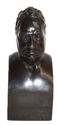Lot 167 - A small bronze bust of William IV, early 19th...