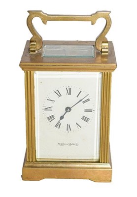 Lot 169 - A brass carriage timepiece, retailed by Mappin...