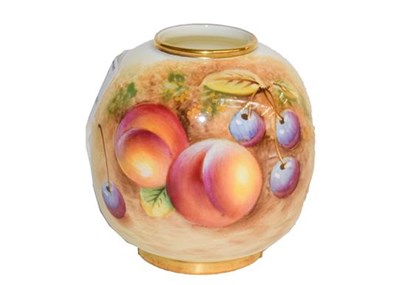 Lot 170 - A Royal Worcester posy vase painted with fruit,...