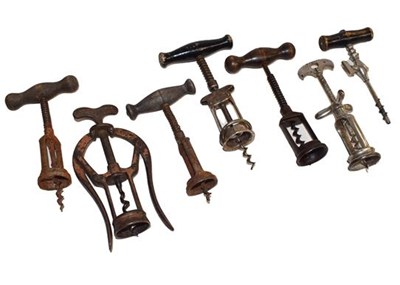 Lot 172 - Six corkscrews and one champagne tap