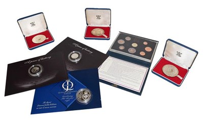 Lot 178 - Three silver jubilee medals, a 1983 proof set,...