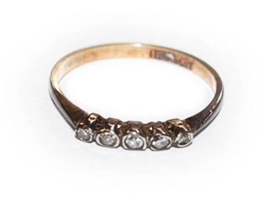 Lot 181 - A diamond five stone ring, stamped '18CT' and '...
