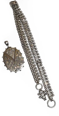 Lot 184 - A Victorian silver chain and locket, locket...