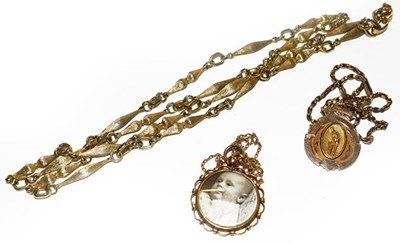 Lot 186 - A 9 carat gold cricket shield on chain, the...