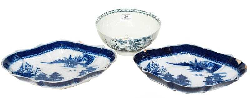 Lot 20 - An 18th century Liverpool porcelain slop bowl,...